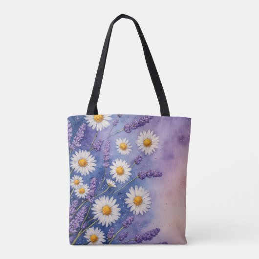 Lavendel & Daisy Bliss Canvas tas (Achterkant)