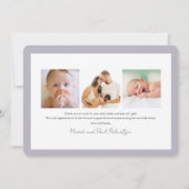 Lavendel & Daisy Meisje Foto Geboorte Aankondiging (Achterkant)