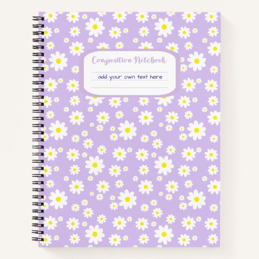 Lavendel Daisy Print Compositie Notitieboek (Voorkant)