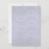 Lavendel Damask & Hart Bruiloft Uitnodiging (Achterkant)