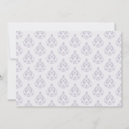 Lavendel Damask Save the Date Kaart (Achterkant)