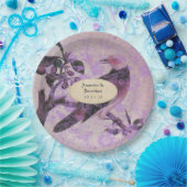 Lavendel Damask Vogel Bruiloft Papieren Bordje (Feest)