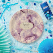 Lavendel Damast Trouwfeest Papieren Bordje (Feest)