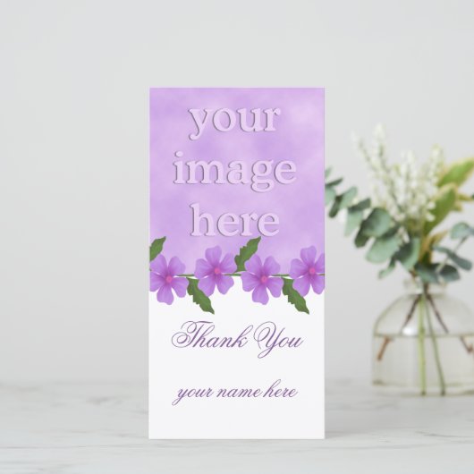 Lavendel Dank u fotokaarten Bedankkaart (Staand voorkant)