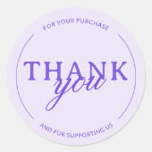 Lavendel Dank u Vrouwelijke Minimalistische Sticke Ronde Sticker (Voorkant)