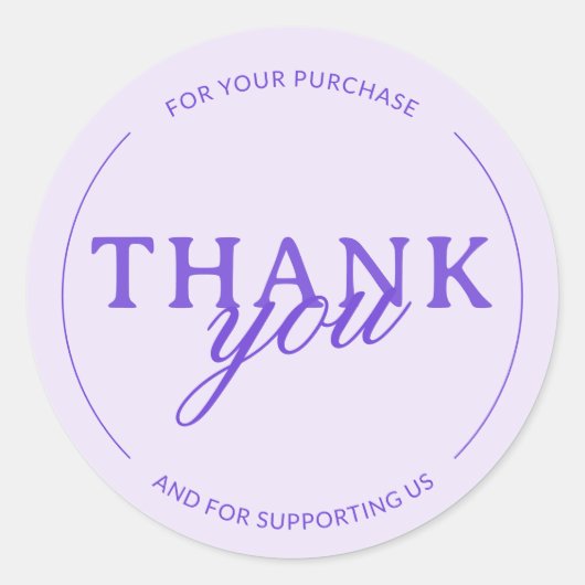 Lavendel Dank u Vrouwelijke Minimalistische Sticke Ronde Sticker (Voorkant)