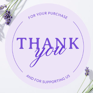 Lavendel Dank u Vrouwelijke Minimalistische Sticke Ronde Sticker