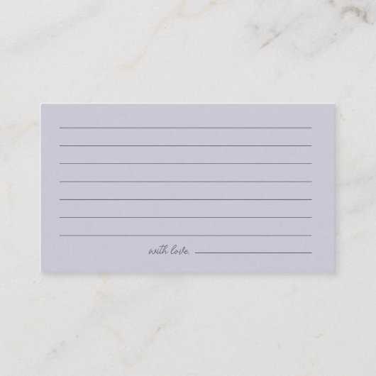 Lavendel Datum Nacht Ideeën Vrijgezellenfeest Kaar Informatiekaartje (Achterkant)