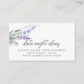 Lavendel Datum Nacht Ideeën Vrijgezellenfeest Kaar Informatiekaartje (Voorkant)