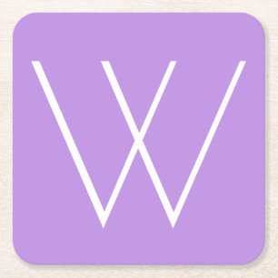 Lavendel de Met monogram van het alfabet en Wit Kartonnen Onderzetters