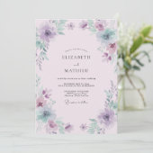 Lavendel Delicate Bloeiende Bruiloft Kaart (Staand voorkant)