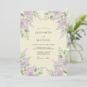 Lavendel Delicate Bloesem Bruiloft Kaart (Staand voorkant)