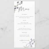 Lavendel Delicate Waterverf Elegante Chique Bruilo Menu (Voorkant)