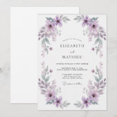 Lavendel Delicate Weiland Bruiloft Kaart (Voorkant / Achterkant)