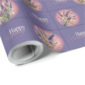 Lavendel Design Verjaardag inpakpapier (Rol Hoek)