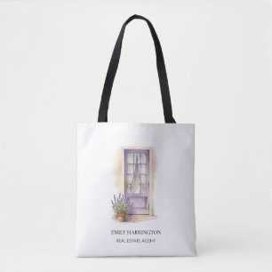 Lavendel Deur Waterverf Logo Makelaar Tote Bag
