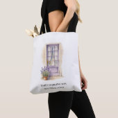 Lavendel Deur Waterverf Logo Makelaar Tote Bag (Dichtbij)