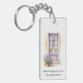 Lavendel Deur Waterverf Logo Vastgoedmakelaar Sleutelhanger (Voorkant Links)