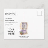 Lavendel Deur Waterverf Makelaarsadvertentie Briefkaart (Achterkant)
