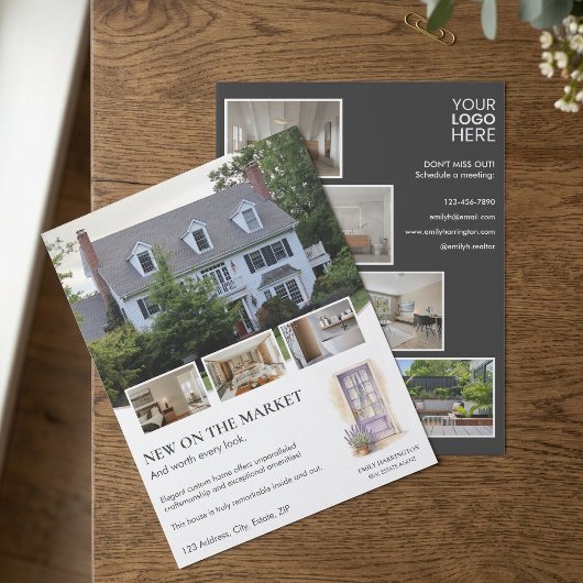 Lavendel Deur Waterverf Makelaarsadvertentie Vastg Flyer