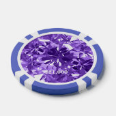 Lavendel Diamond Gem Stone Poker Chip Stripe Edge (Enkel)