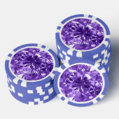 Lavendel Diamond Gem Stone Poker Chip Stripe Edge (Opstapeling)