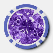 Lavendel Diamond Gem Stone Poker Chip Stripe Edge (Achterkant)