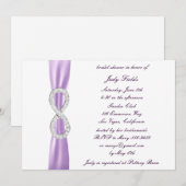 Lavendel Diamond Infinity Bruids Douche Uitnodigin Kaart (Voorkant / Achterkant)