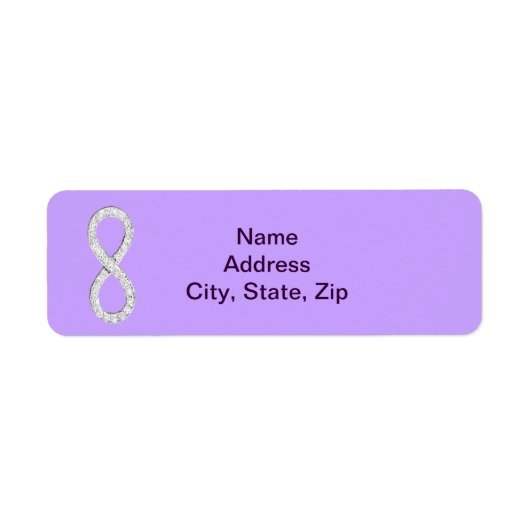 Lavendel Diamond Infinity Bruiloft Adresetiketten Etiket (Voorkant)
