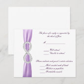 Lavendel Diamond Infinity Wedding Response Kaart (Voorkant / Achterkant)