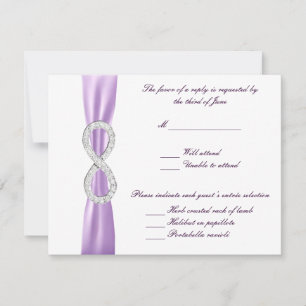 Lavendel Diamond Infinity Wedding Response Kaart