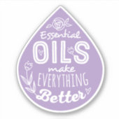 Lavendel Die Cut Essentiële Olie Drop Sticker (Voorkant)