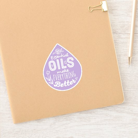 Lavendel Die Cut Essentiële Olie Drop Sticker (Notitieboek)