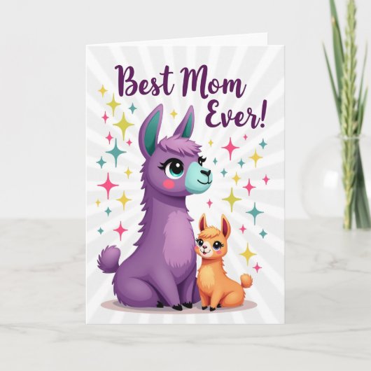 Lavendel Dier Beste Moeder Ooit Kaart (Voorkant)