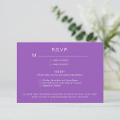 Lavendel diner opties trouw RSVP kaart (Staand voorkant)