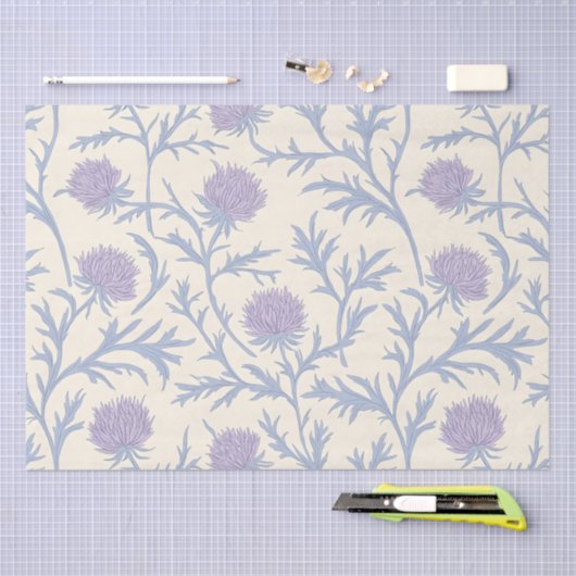 Lavendel distel bloemenpatroon tissuepapier (Craft)