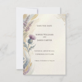 Lavendel Distel Save the Date Kaart
