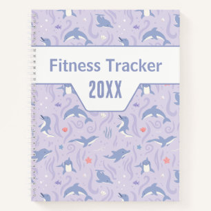 Lavendel Dolfijn Zwemtrainings Fitness Tracker Notitieboek