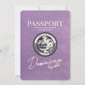 Lavendel Dominicaanse Republiek Paspoort bruiloft Kaart (Achterkant)