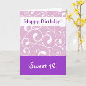 Lavendel Draai, Gefeliciteerd Verjaardag Sweet 16 Kaart (Gele Bloem)