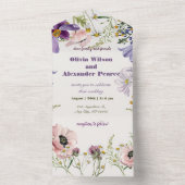 Lavendel Dreams: Anemone Wedding Invitation All In One Uitnodiging (Binnen)