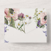 Lavendel Dreams: Anemone Wedding Invitation All In One Uitnodiging (Achterkant)