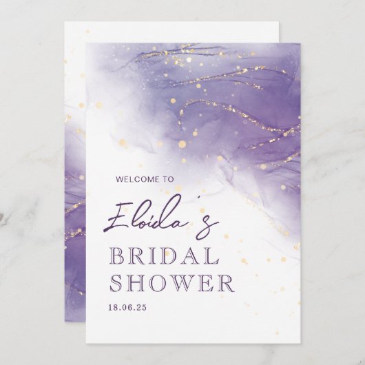 Lavendel Dreams Bruids Douche Uitnodiging (Voorkant / Achterkant)