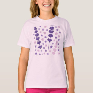 Lavendel Dreams – Elegante Paarse & Roze Bloemen P T-shirt