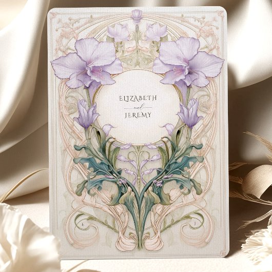 Lavendel Dreams Royal Victoriaans bloemenbruiloft Kaart