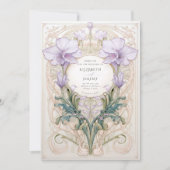 Lavendel Dreams Royal Victoriaans bloemenbruiloft Kaart (Voorkant)