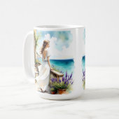 Lavendel Dromen aan de Zee Koffiemok (Voorkant links)