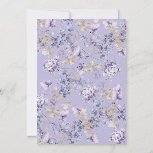 Lavendel Dromen Baby Douche Uitnodigingen (Achterkant)