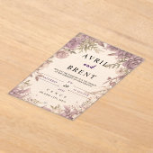 Lavendel Dromen Bloemen Huwelijk Acryl Uitnodiging (Laagn)