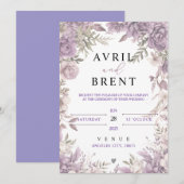 Lavendel Dromen Bloemen Huwelijksuitnodiging Kaart (Voorkant / Achterkant)